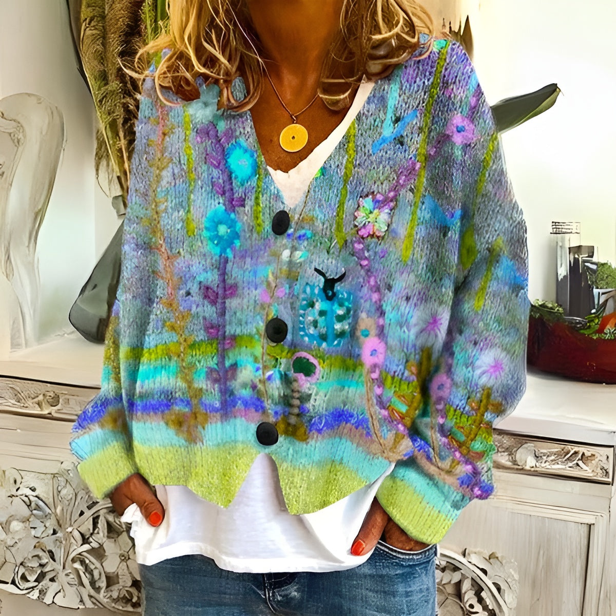 Emma - Cardigan Fleuri Bohème