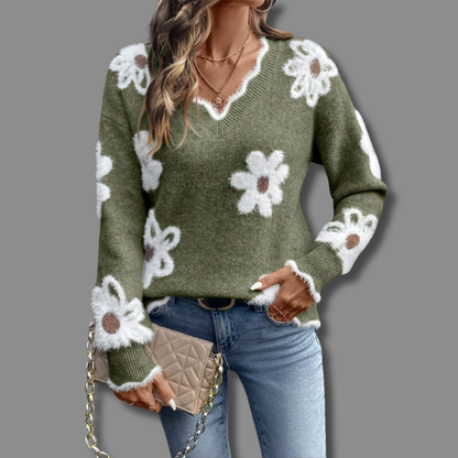 Thea - Pull Floral Élégant