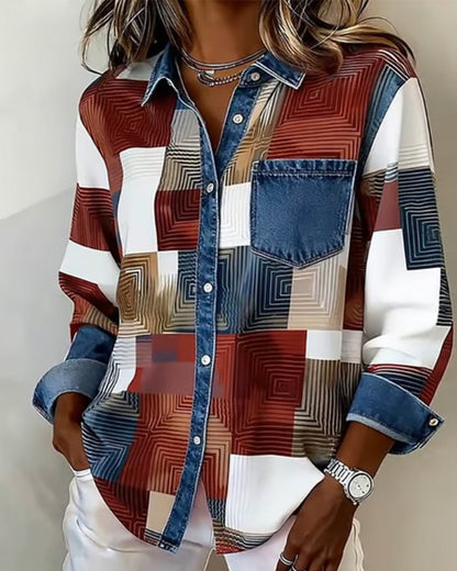 Céline - Chemise à Blocs de Couleurs