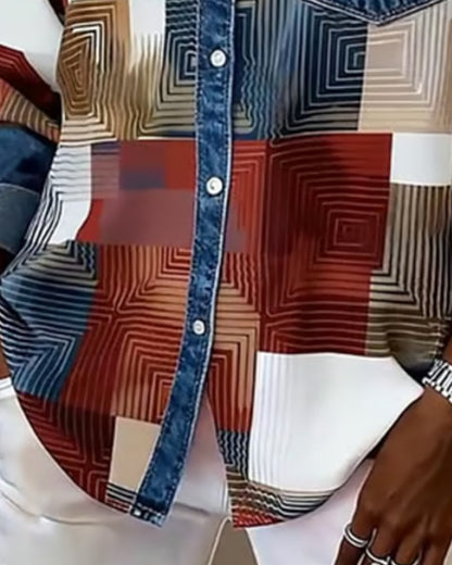 Céline - Chemise à Blocs de Couleurs