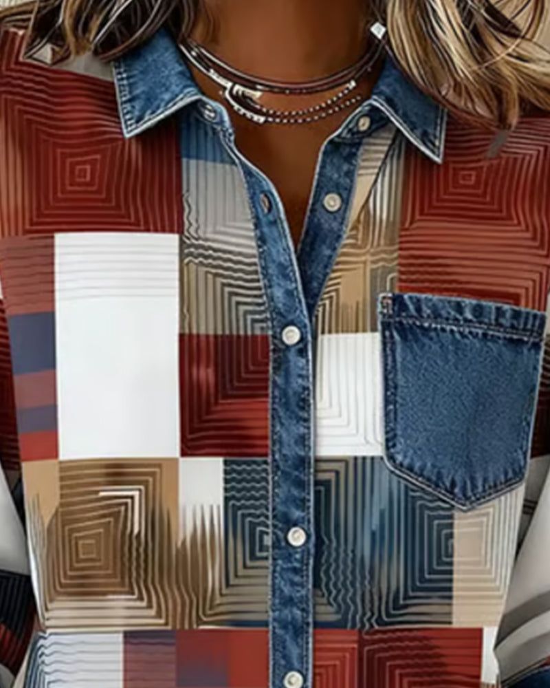 Céline - Chemise à Blocs de Couleurs