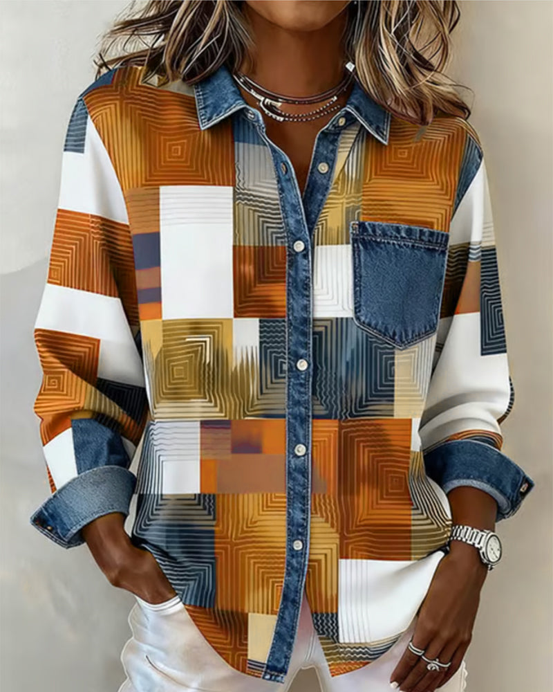 Céline - Chemise à Blocs de Couleurs