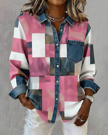 Céline - Chemise à Blocs de Couleurs