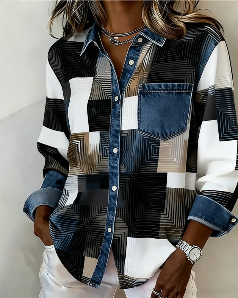 Céline - Chemise à Blocs de Couleurs