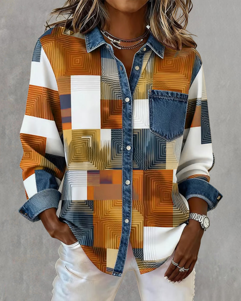 Céline - Chemise à Blocs de Couleurs