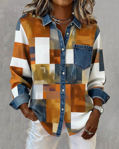 Céline - Chemise à Blocs de Couleurs