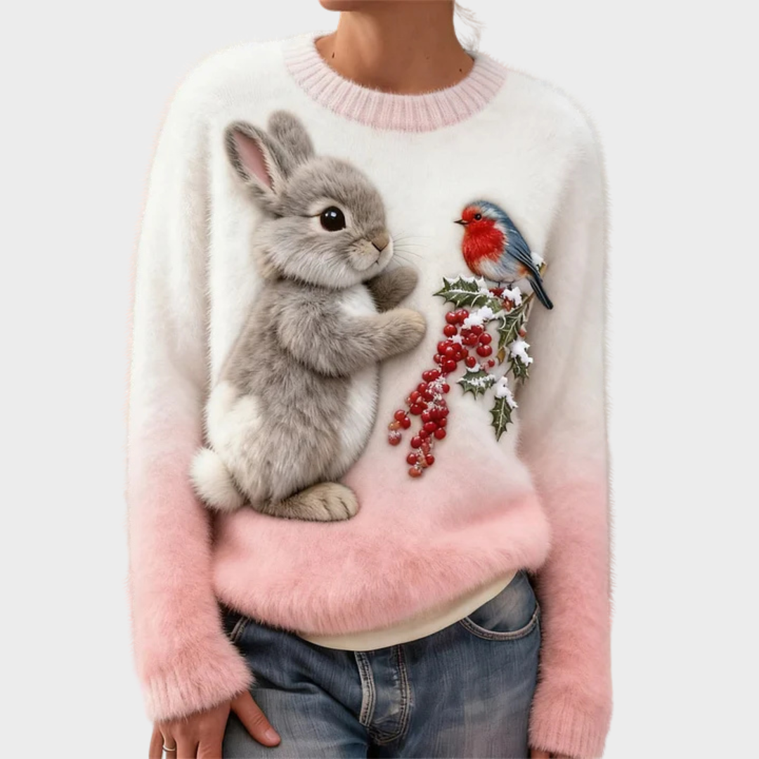 Luna - Pull en peluche festif
