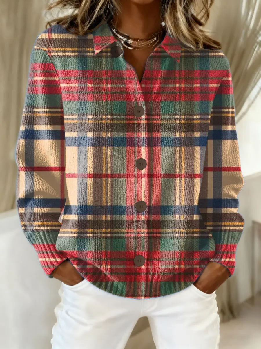 Theresa - Cardigan à Carreaux Chic