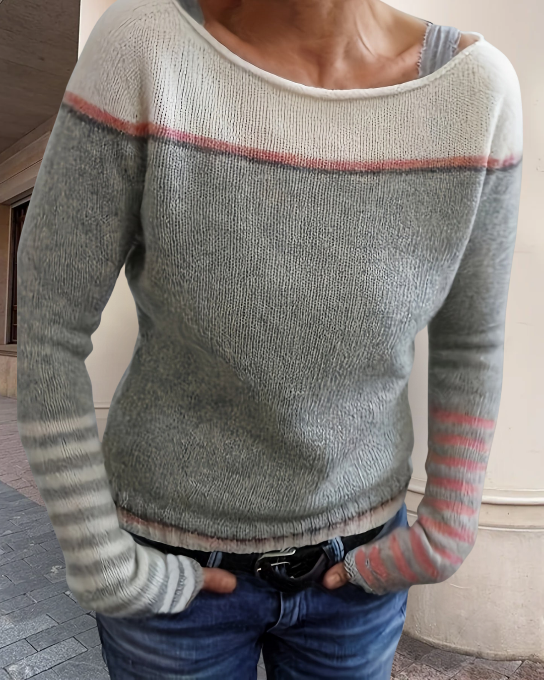Katharina – Pull à Manches Longues Rayé