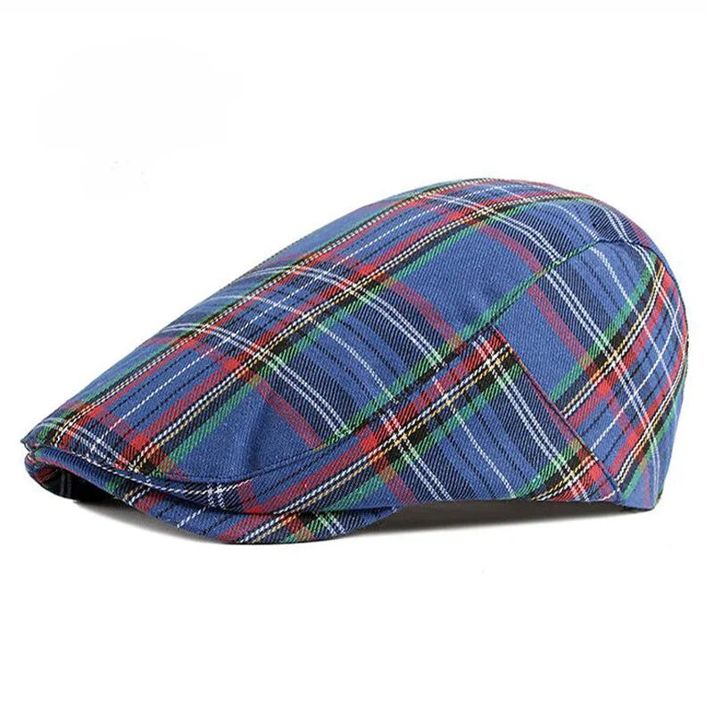 Casquette Bloom™ à carreaux bleu, vue latérale, visière courbée