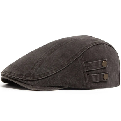 Casquette vintage homme Bloom™ en tissu gris foncé, visière courbée et deux boutons