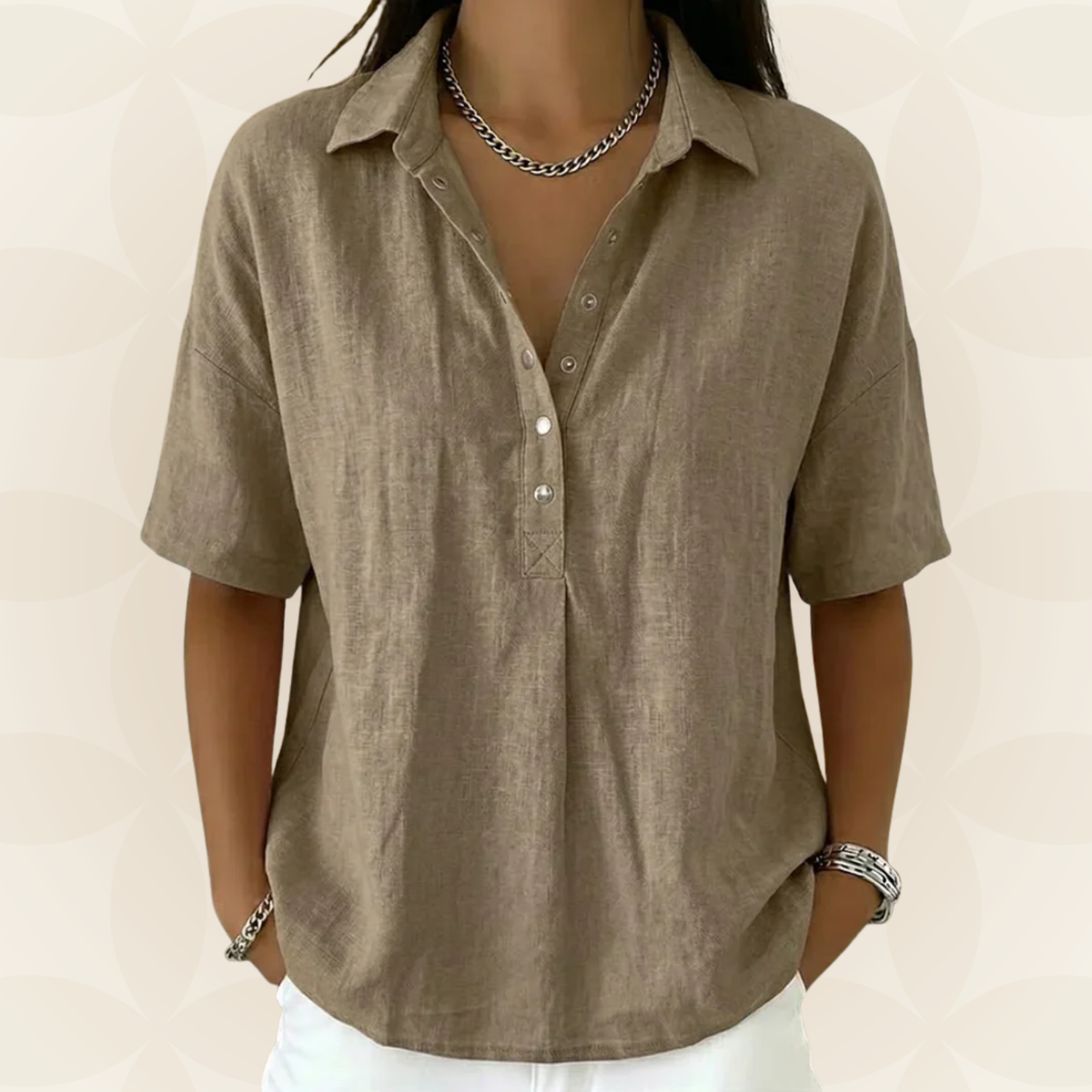 Sonja - Blouse avec col et détail de bouton