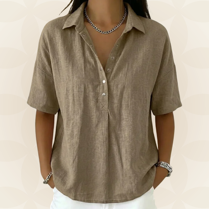 Sonja - Blouse avec col et détail de bouton