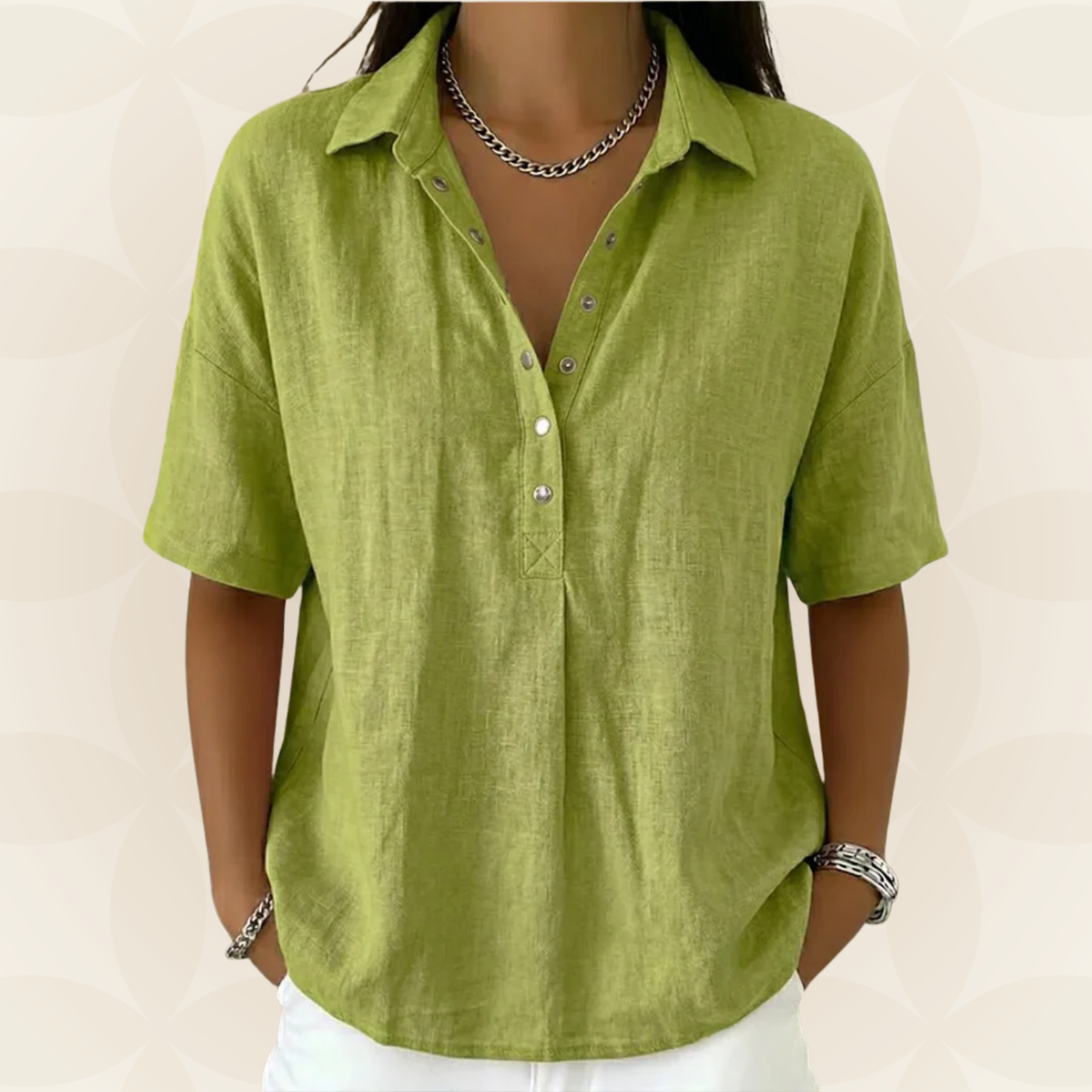 Sonja - Blouse avec col et détail de bouton