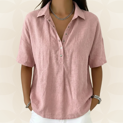 Sonja - Blouse avec col et détail de bouton