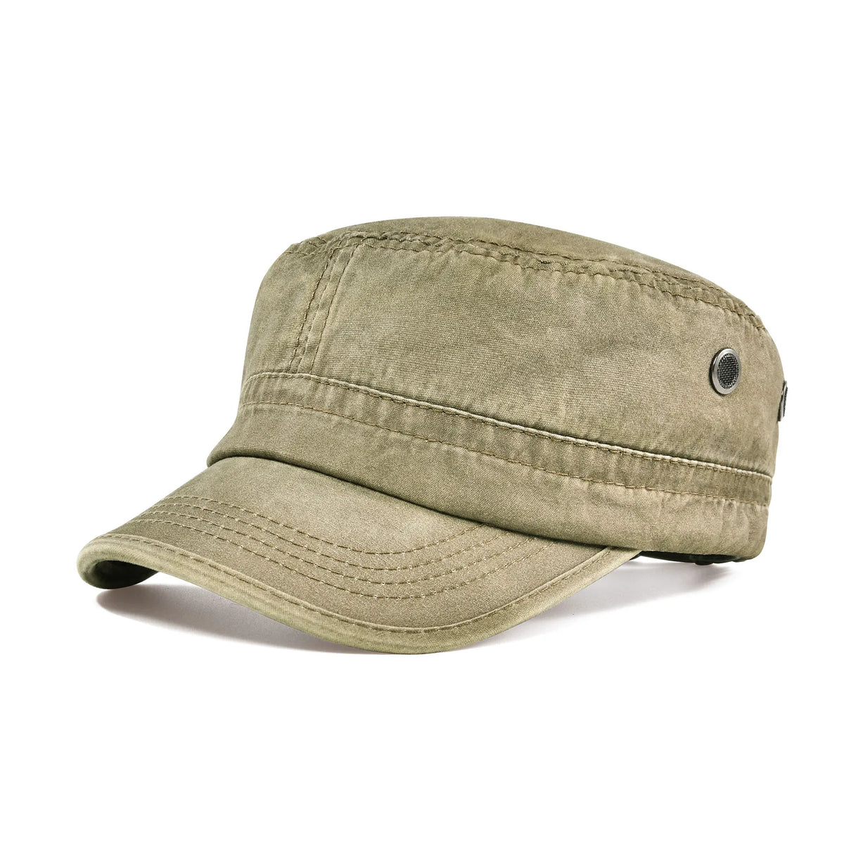 Casquette Bloom™ vintage robuste kaki clair, visière incurvée et œillet latéral