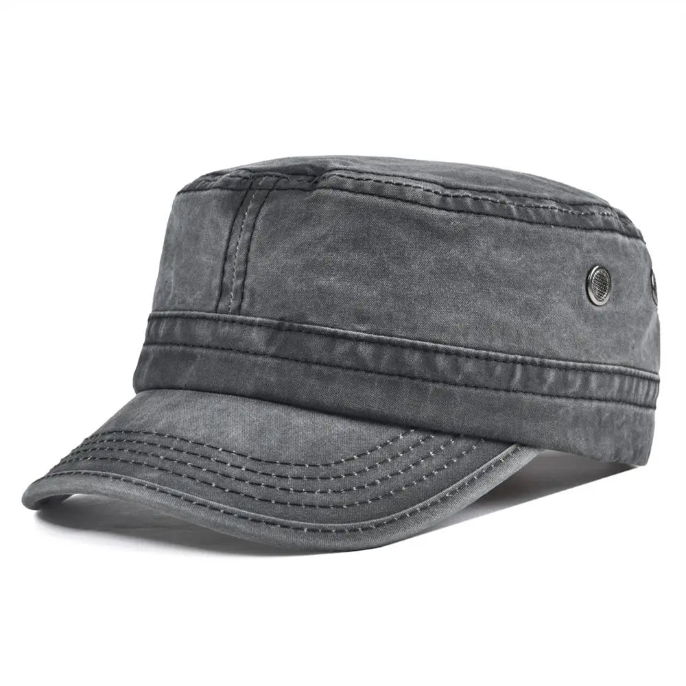 Casquette Bloom™ vintage robuste grise, visière incurvée et surpiqûres décoratives