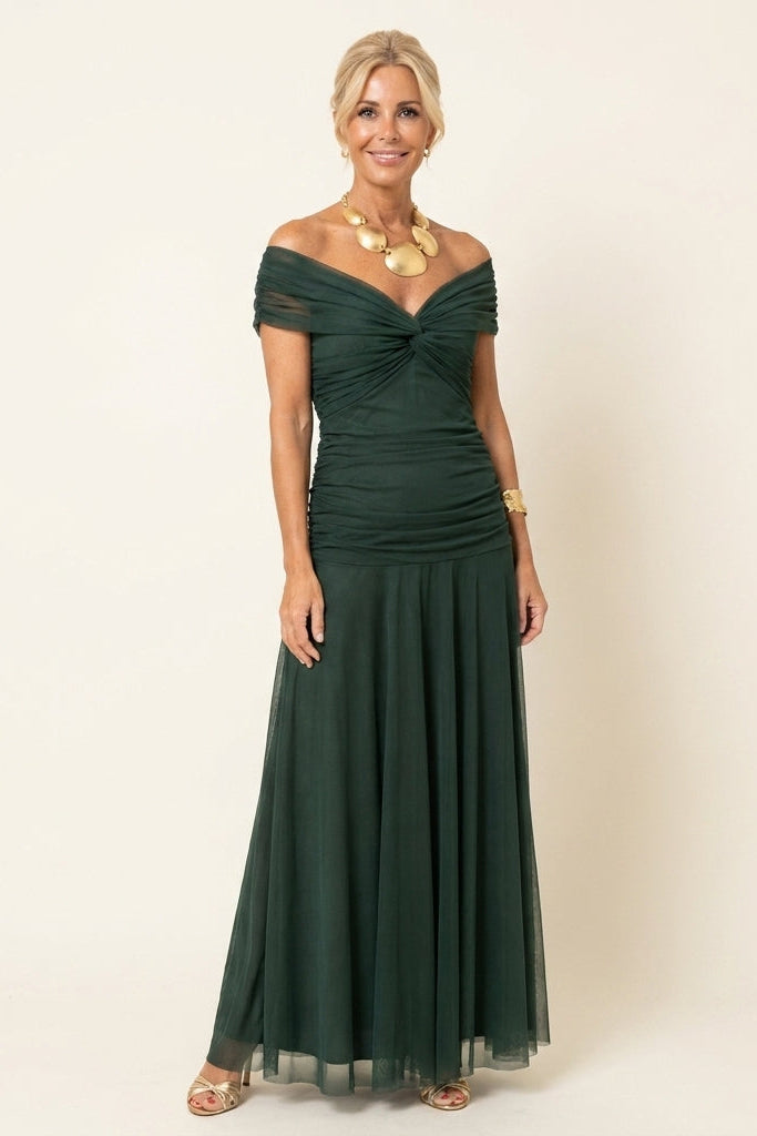 Carlota™ | Robe longue drapée en tulle