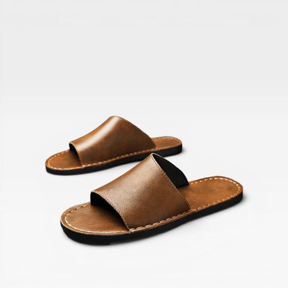 Sandales à enfiler en daim de vache pour hommes – Confort quotidien cousu main