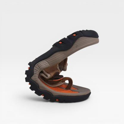 Sandales à entre-doigts en cuir de vachette pour hommes – Sandales confortables et rembourrées
