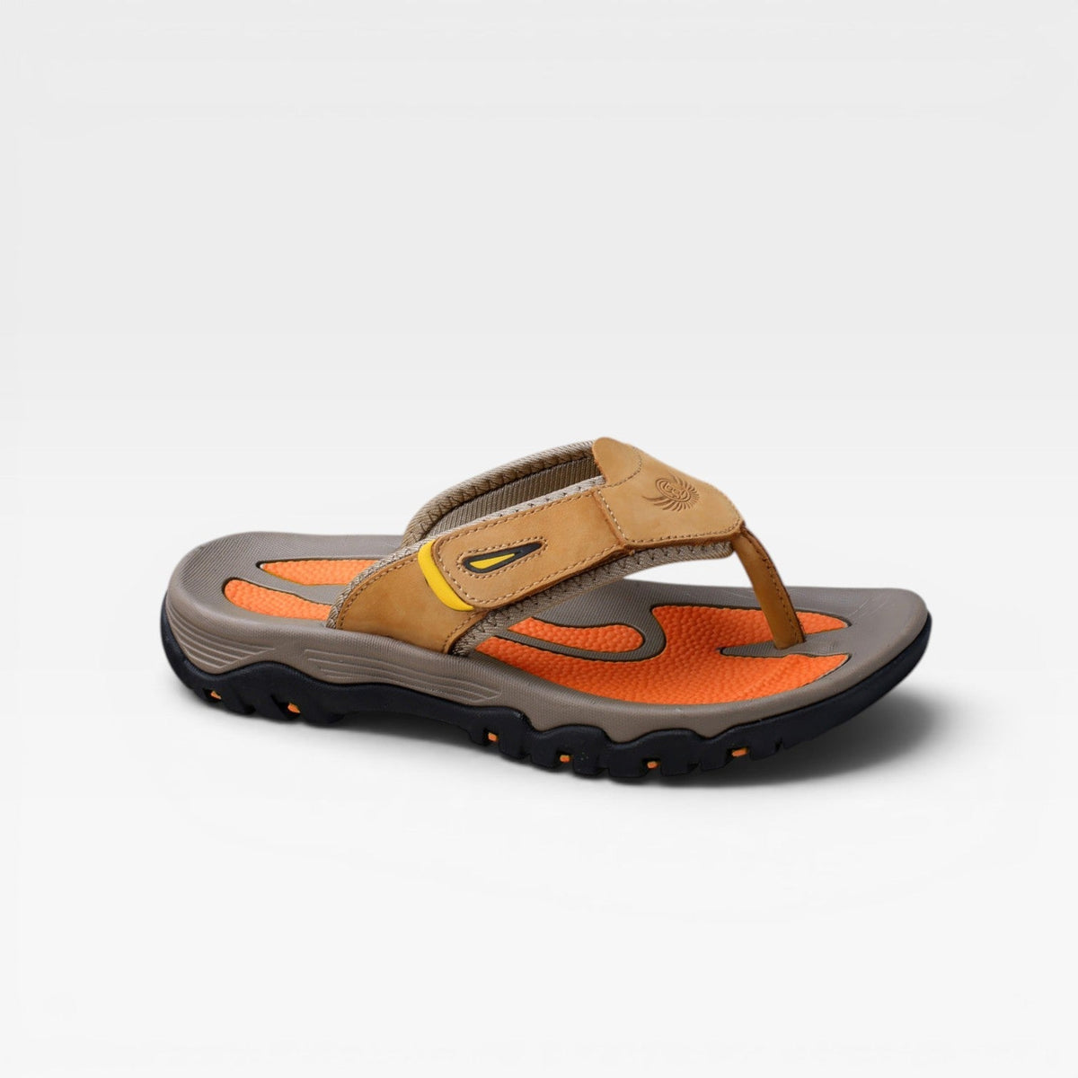 Sandales à entre-doigts en cuir de vachette pour hommes – Sandales confortables et rembourrées