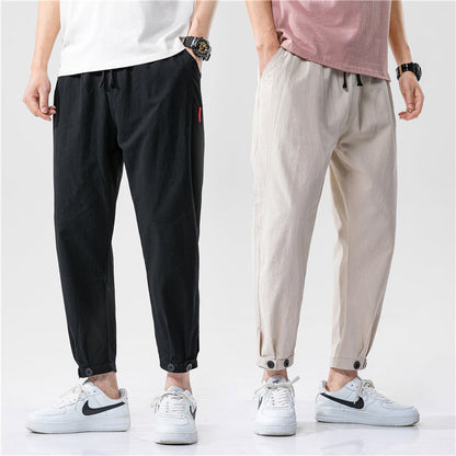 Theo - Pantalon en coton slim fit