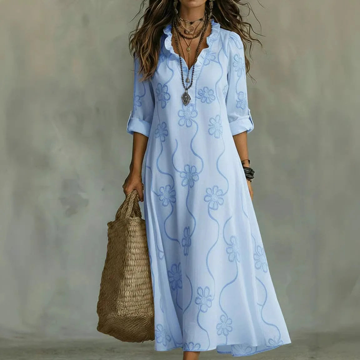 Sienna | Robe d'Été Florale Qui Camoufle le Corps
