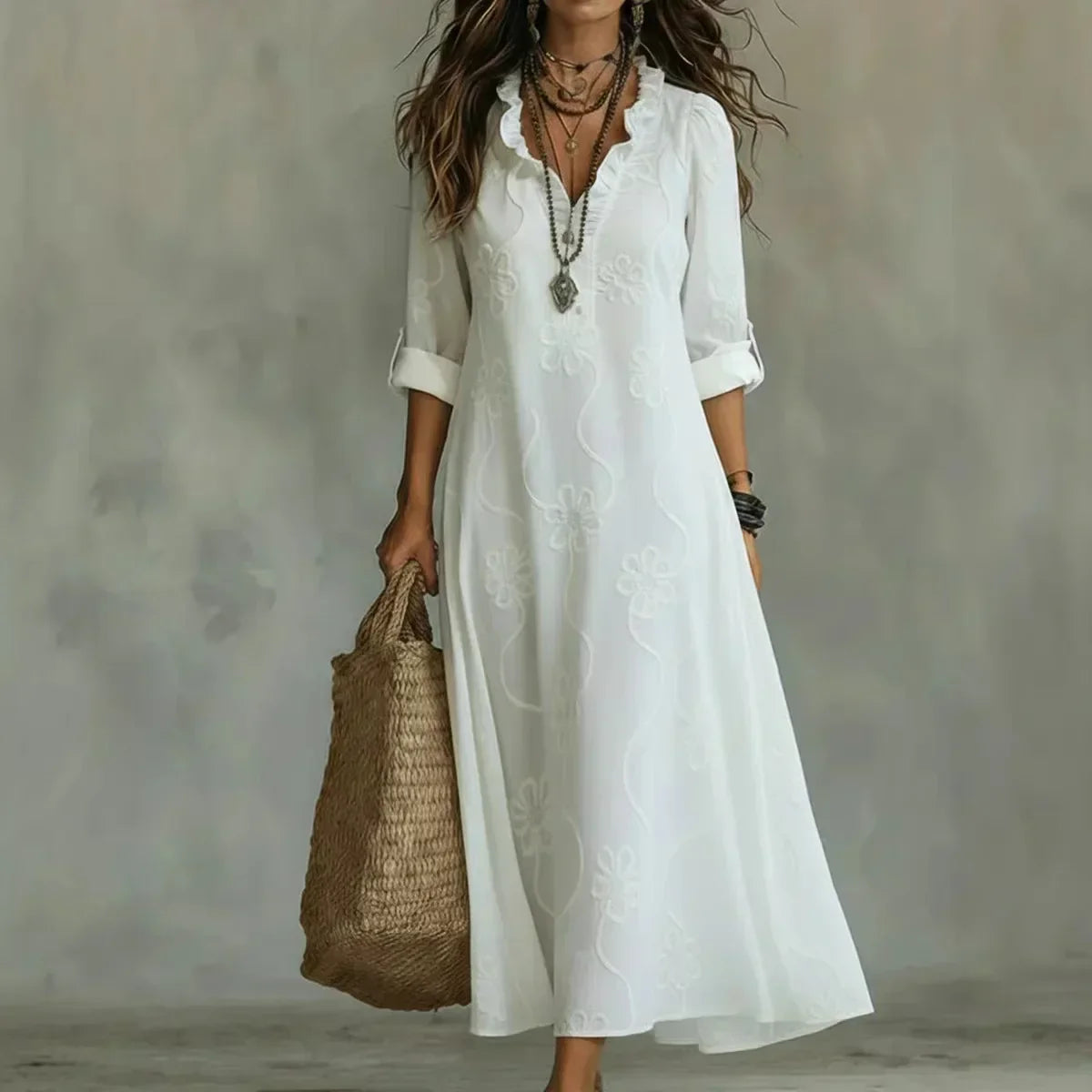 Sienna | Robe d'Été Florale Qui Camoufle le Corps