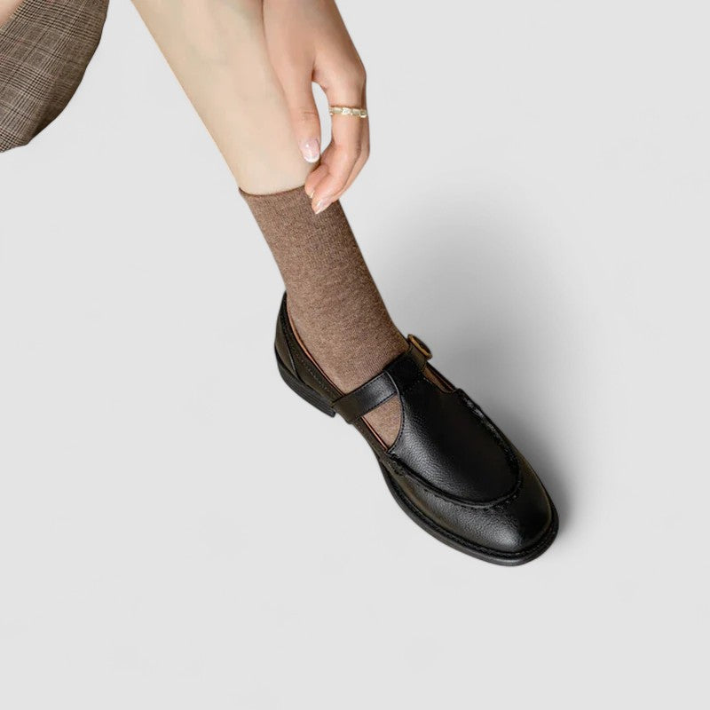 Chaussures à talons classiques bébé Anaïs™ noires avec bride et patin arrondi