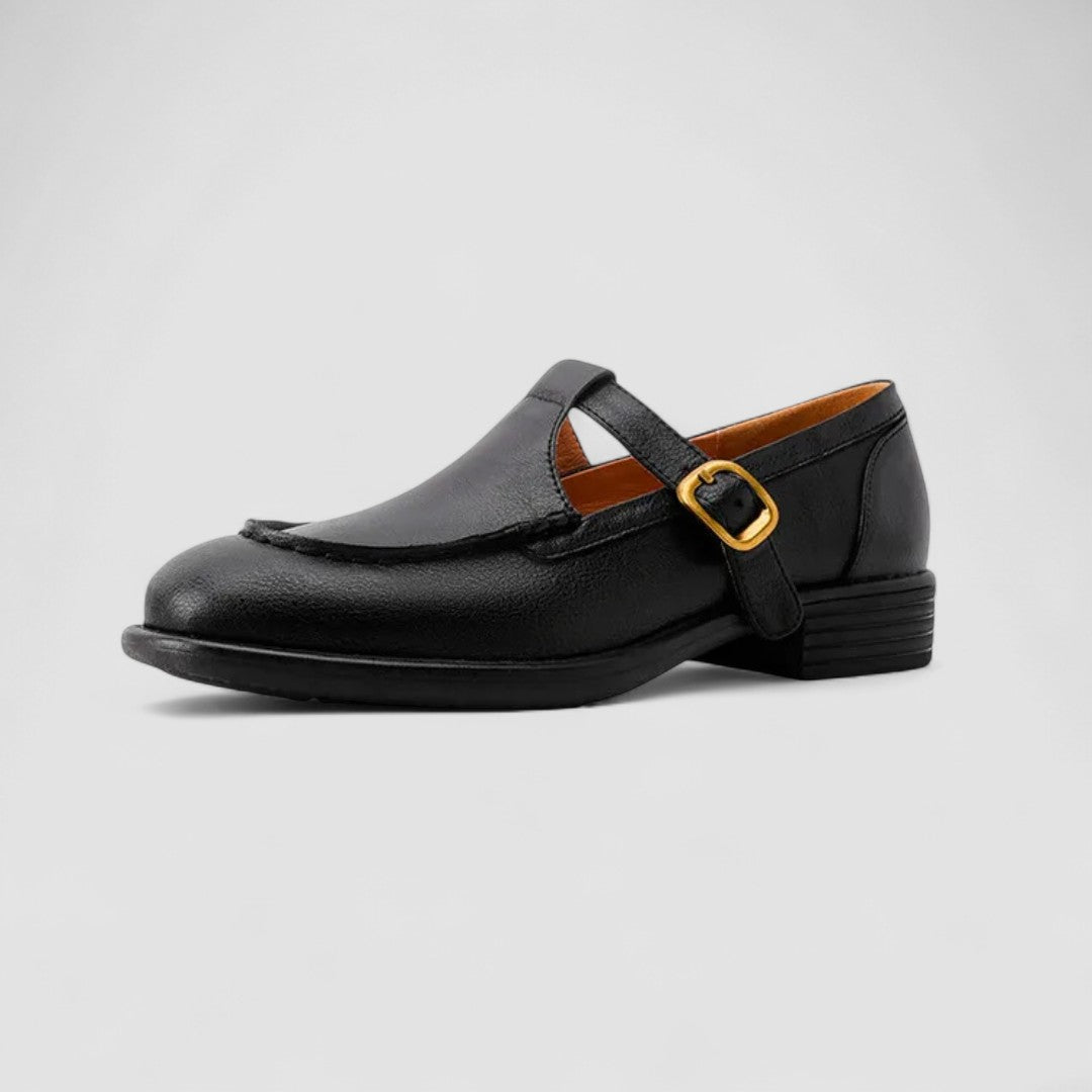 Chaussures à talons classiques bébé Anaïs™ noires, bride réglable et semelle épaisse