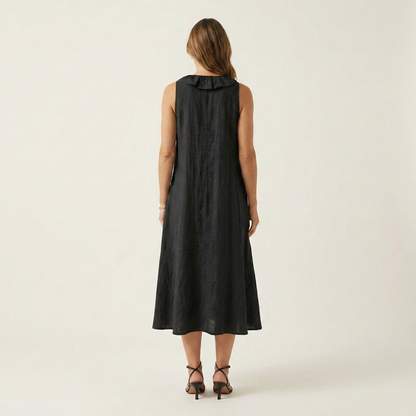 Vicky | Robe Maxi Sans Manches à Col en V avec Volants