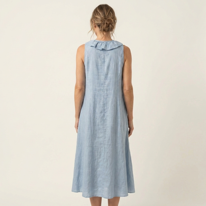 Vicky | Robe Maxi Sans Manches à Col en V avec Volants