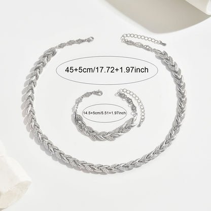 Parure argent : collier et bracelet queue de sirène à maillons torsadés