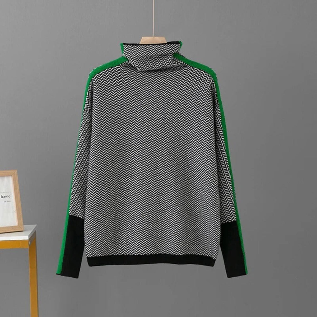 Hazel - Pull Roulé Chic En Chevrons