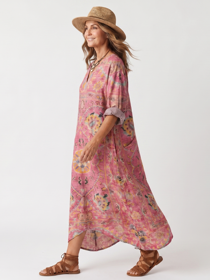 Tilda | Robe Midi Décontractée à Motif Abstrait