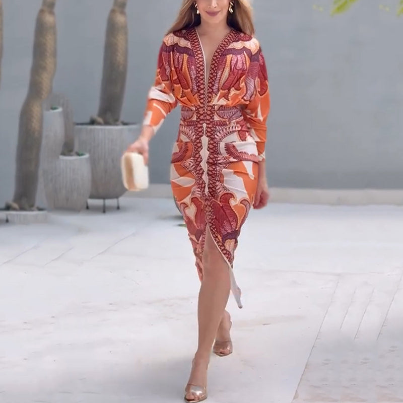 Robe élégante à col en V Blysse™