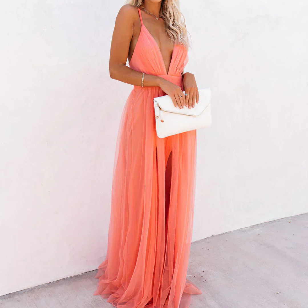 DANOIR | Robe Maxi Lumière Corail