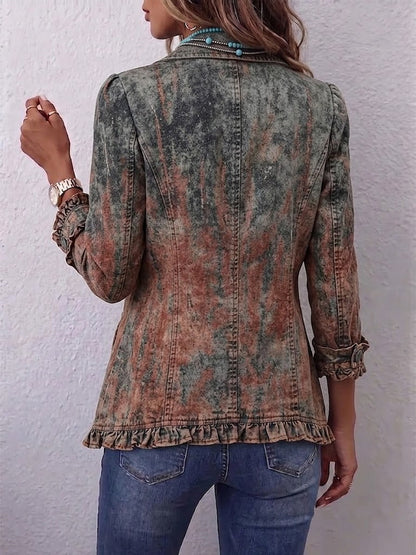 Flavie | Veste Vintage Dégradée Texturée à Volants