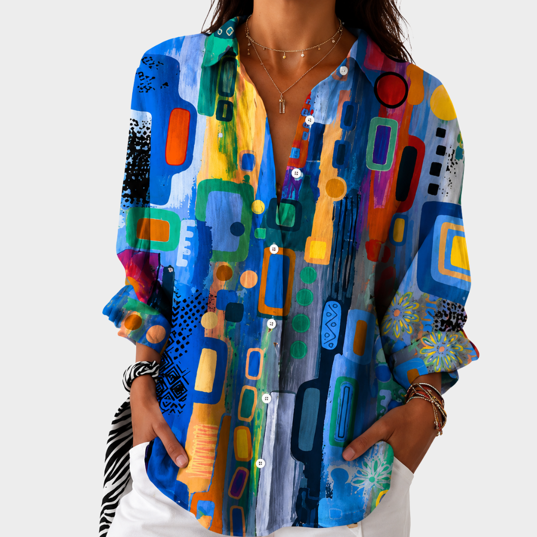 Chemisier à motifs mosaïque éclatants