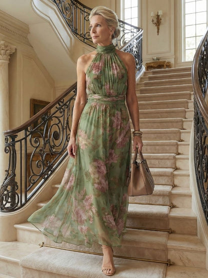 Mirelle | Robe midi à col montant et fronces