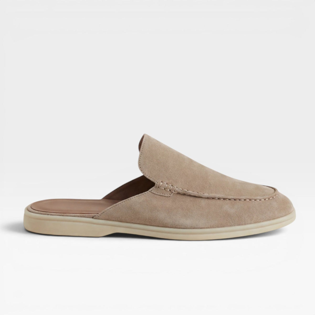 Mules en daim pour hommes – Mocassins décontractés sans talon à enfiler