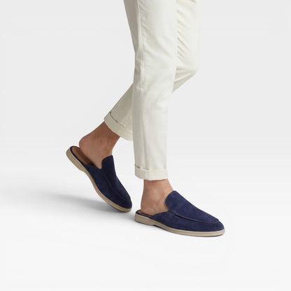 Mules en daim pour hommes – Mocassins décontractés sans talon à enfiler