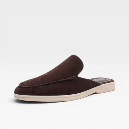 Mules en daim pour hommes – Mocassins décontractés sans talon à enfiler