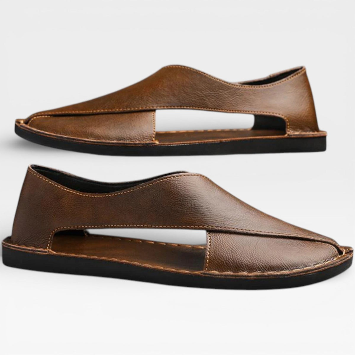 Sandales classiques en cuir pour hommes – Tenue décontractée élégante
