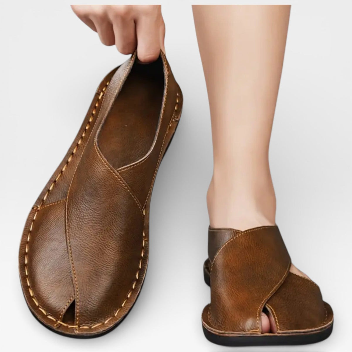 Sandales classiques en cuir pour hommes – Tenue décontractée élégante