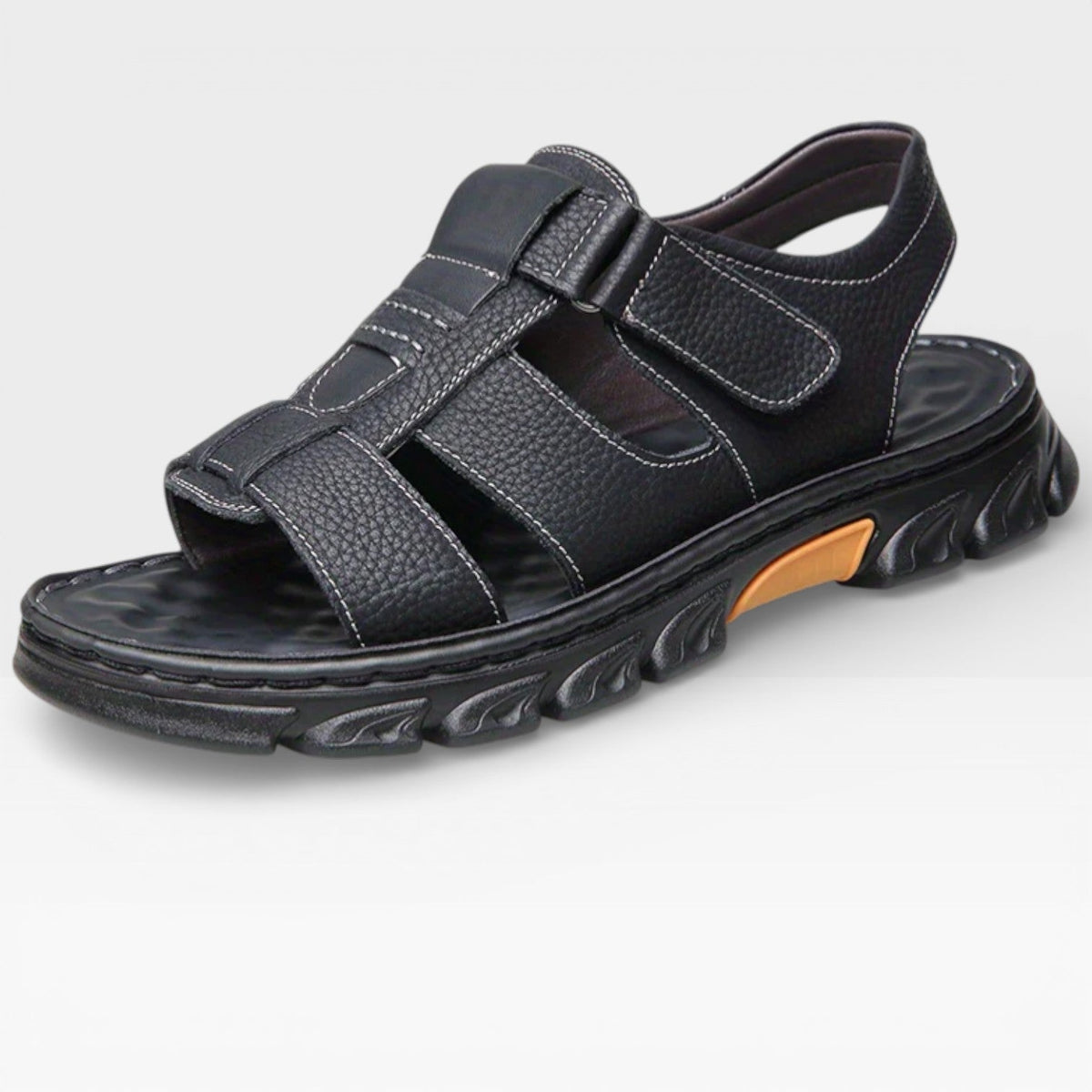 Sandales en cuir à semelle souple pour hommes pour l'été