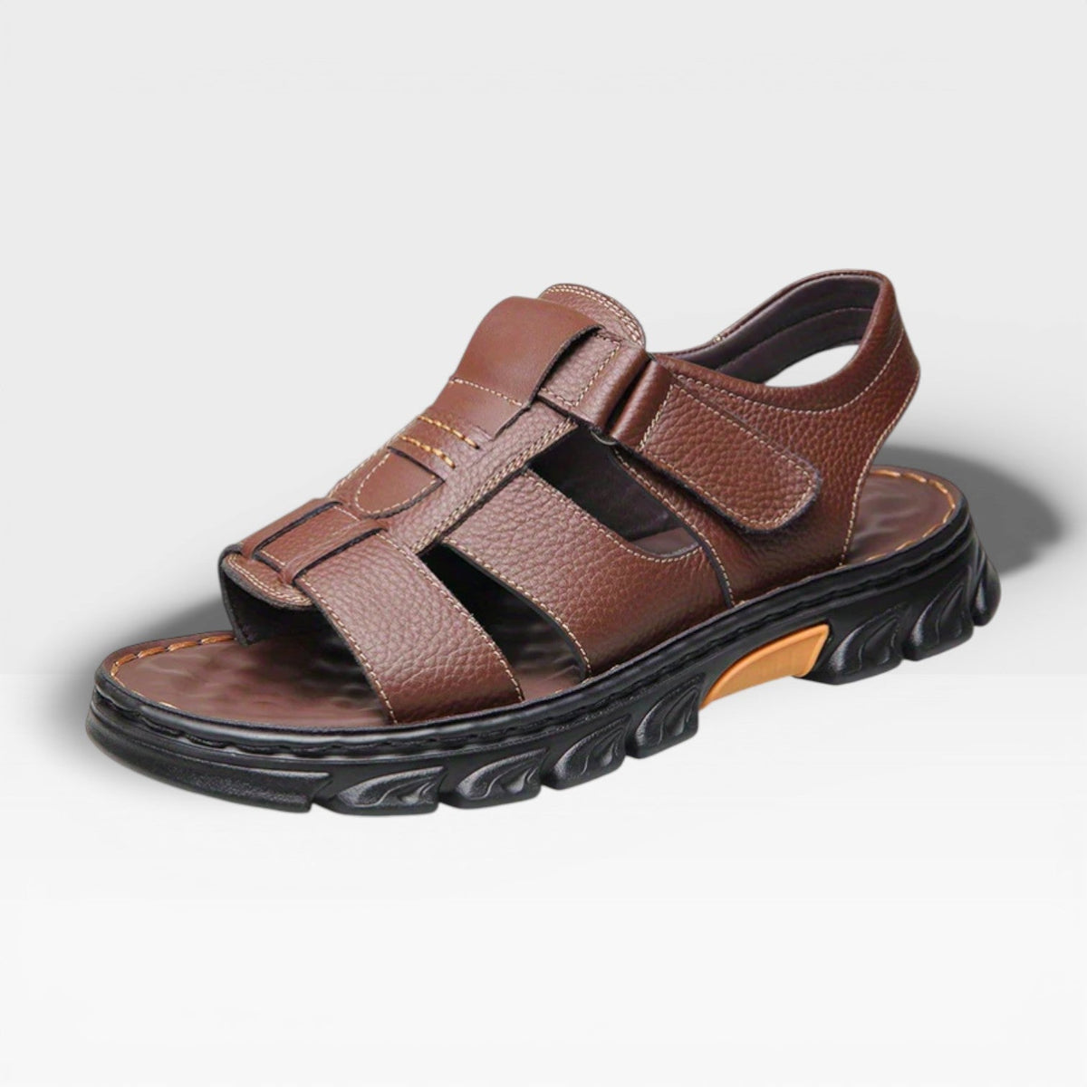 Sandales en cuir à semelle souple pour hommes pour l'été