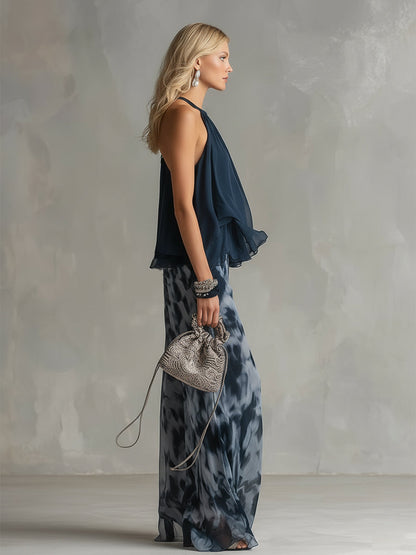 Élise | Ensemble élégant et léger composé d'un top fluide et d'un pantalon large