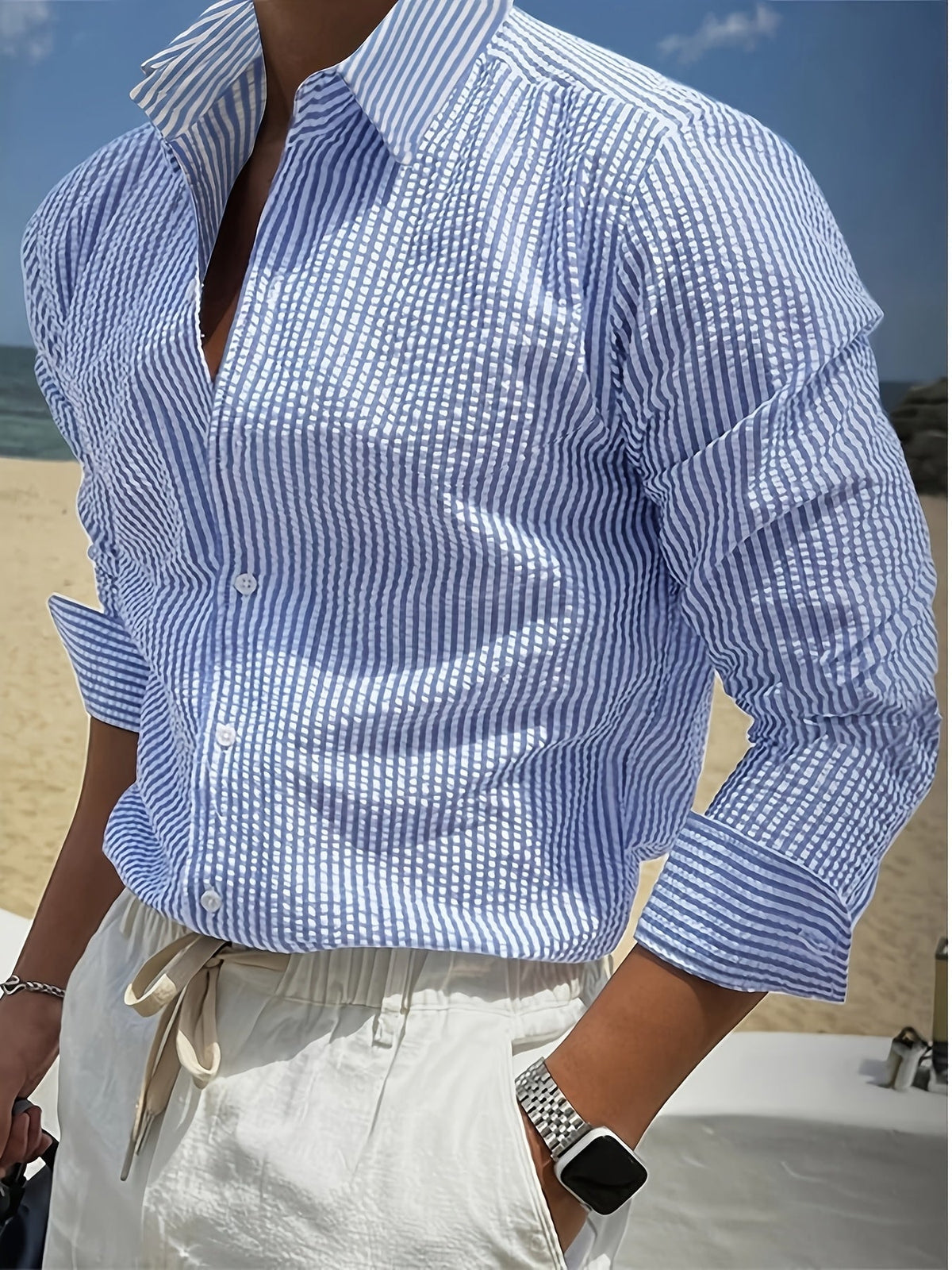 Wes | Chemise rayée à manches longues pour homme