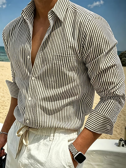 Wes | Chemise rayée à manches longues pour homme